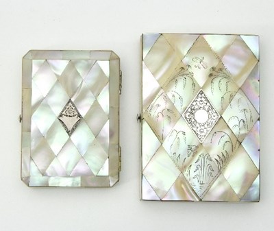 Lot 184 - A late 19th Century mother-of-pearl visiting...