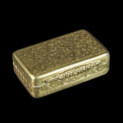 Lot 188 - A 19th Century gold snuff box, unmarked, with...