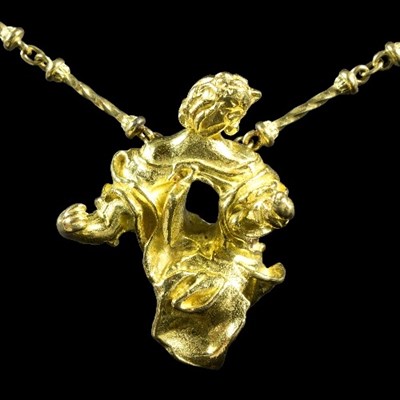 Lot 226 - A Salvador Dali 18ct gold pendant necklace,...