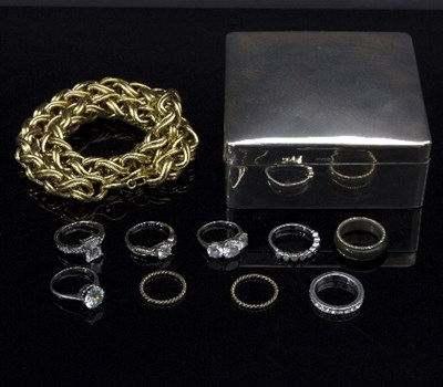 Lot 288 - A quantity of costume jewellery in a silver...