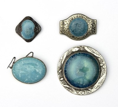 Lot 312 - A Ruskin Arts and Crafts ceramic silver...