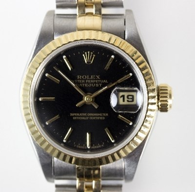 Lot 317 - A lady's bi-metal Rolex Oyster Perpetual...