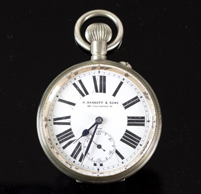 Lot 325 - A Goliath pocket watch by A Barrett & Sons.,...