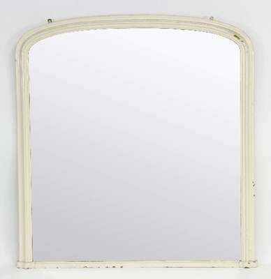 Lot 386 - A Victorian painted overmantel mirror, the...