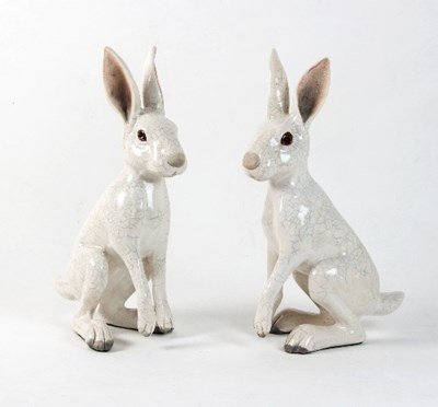 Lot 556 - Attributed to Jennie Hale/A pair of raku fired...