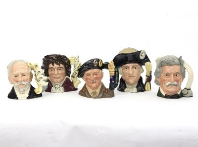 Lot 573 - Five Royal Doulton character jugs, Montgomery...