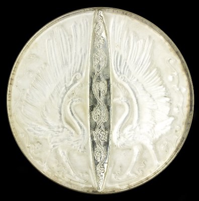 Lot 584 - Lalique, a Deux Oiseaux hand mirror, design...