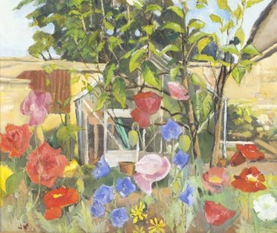 Lot 840 - Joyce Williams/In the Garden/initialled/oil on...