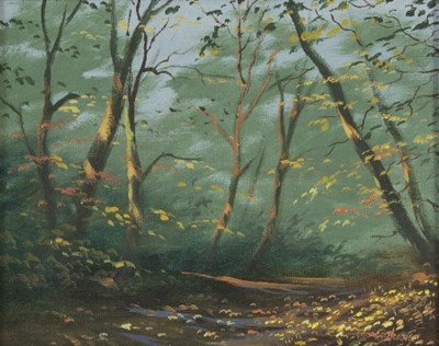 Lot 869 - George Horne/Woodland Landscapes/a pair/oil on...