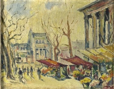 Lot 879 - J Filmell/Market Scene/signed lower left/oil...