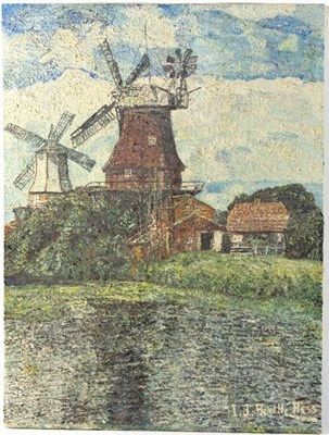 Lot 890 - I J Berthe-Hess (1925-1996)/Windmill/buildings...