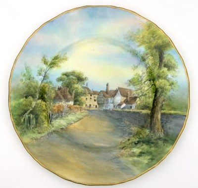 Lot 21 - A Royal Worcester plate, King John's Bridge...