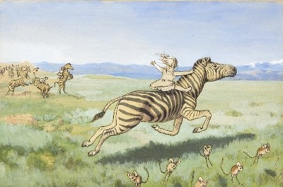 Lot 122 - Ethel H Badcock RA/Children Riding Zebras with...