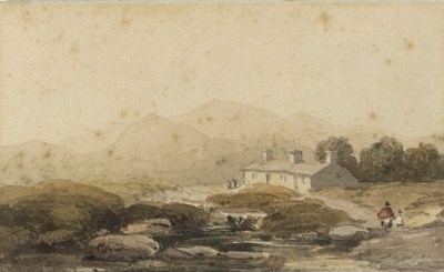 Lot 180 - Manner of David Cox/Cottages and Figures in...