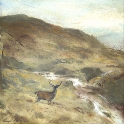 Lot 356 - Raoul Millais (British 1901-1999)/Stag by a...