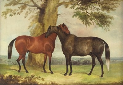 Lot 438 - Late 19th Century English School/Horses in the...