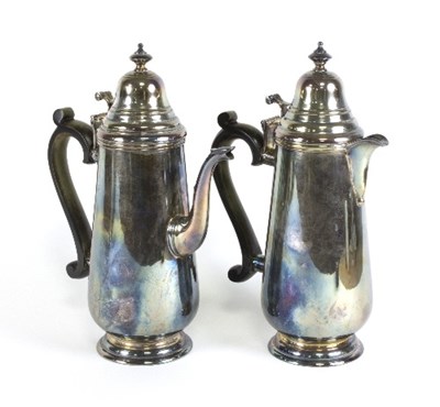 Lot 481 - An Irish silver coffee pot and hot water jug,...