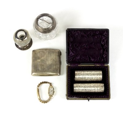 Lot 496 - A gentleman's silver grooming kit engraved...