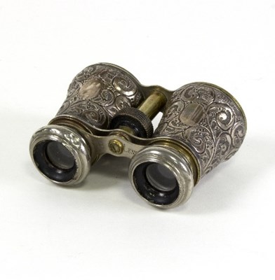 Lot 500 - A pair of silver mounted opera glasses, E P,...