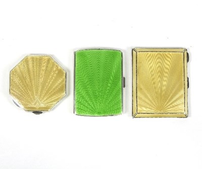 Lot 507 - A silver and enamelled compact, Birmingham...