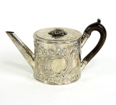 Lot 515 - A George III silver teapot, London 1795, of...