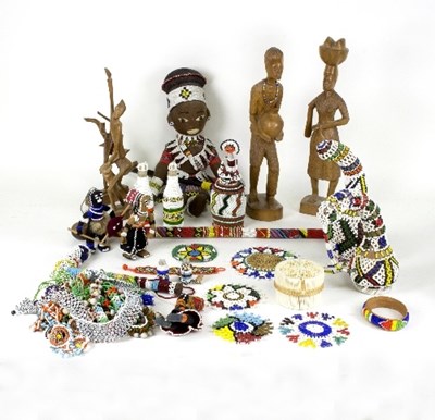 Lot 539 - A large group of South African beaded...