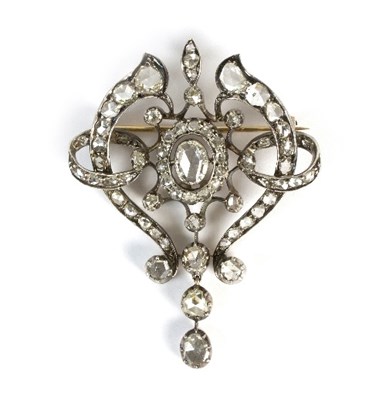 Lot 601 - A late 19th Century diamond pendant/brooch, of...