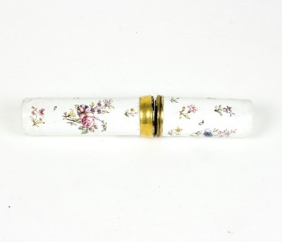 Lot 615 - A South Staffordshire enamel bodkin case...