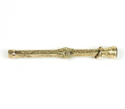 Lot 617 - A Victorian gold cased propelling pencil,...