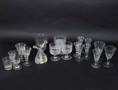 Lot 641 - A quantity of glass rummers, wine glasses and...