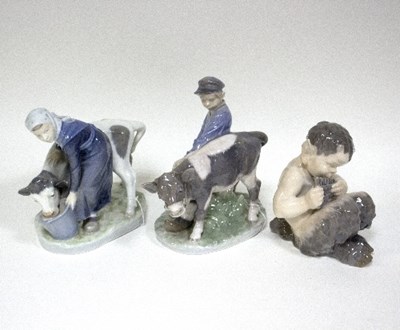 Lot 654 - Three Copenhagen porcelain figures comprising...