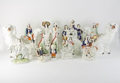 Lot 655 - A group of various Staffordshire wares, to...