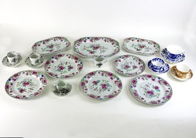 Lot 671 - Eight Spode plates decorated chrysanthemums...