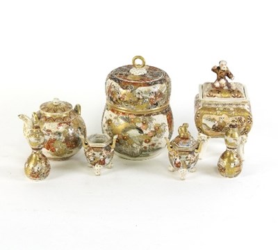 Lot 694 - A small group of Japanese Satsuma ware to...