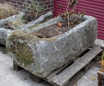 Lot 746 - A large rectangular stone trough, 120cm x 59cm