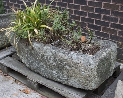 Lot 748 - A large rectangular stone trough, 136cm x 49cm