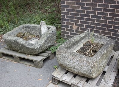 Lot 749 - A rectangular stone trough, 103cm x 84cm and...