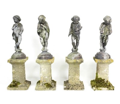 Lot 752 - Four lead figures emblematic of the seasons,...