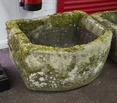 Lot 754 - A D shaped stone trough, 76cm wide