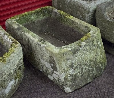 Lot 755 - A stone trough with bowed sloping front, 56cm...