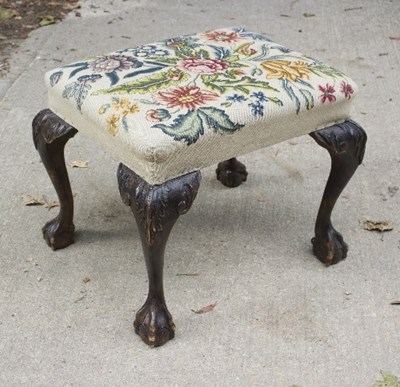 Lot 759 - An 18th Century style stool with needlework...