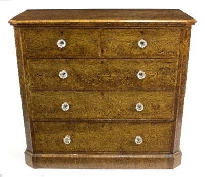 Lot 771 - A Victorian pitch pine chest of drawers, 122cm...