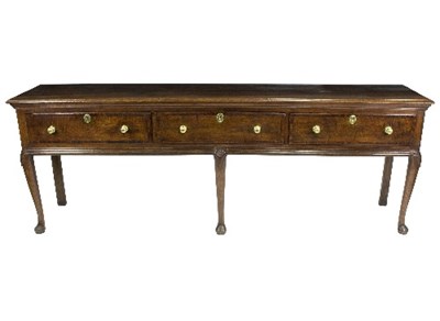 Lot 800 - A late 18th Century oak dresser base, fitted...