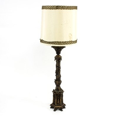 Lot 805 - An Italian style bronzed metal standard lamp,...