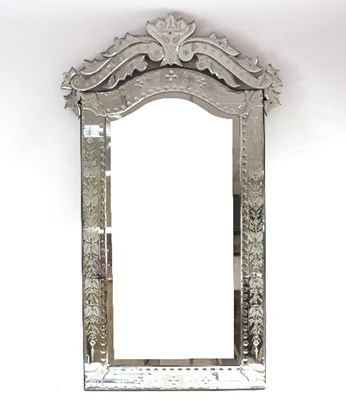 Lot 822 - A 19th Century Venetian glass wall mirror with...