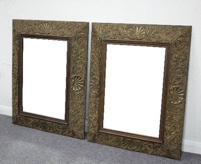 Lot 840 - A pair of modern part gilded wall mirrors,...