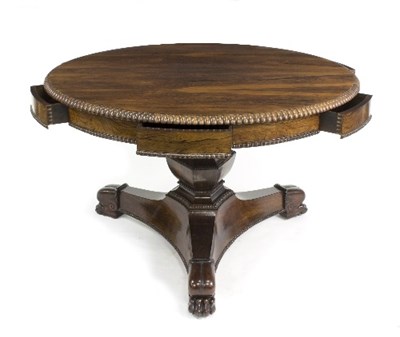 Lot 879 - A fine Regency circular rosewood table with...