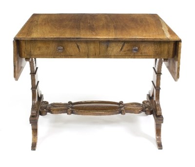 Lot 893 - A walnut sofa type dressing table, with...