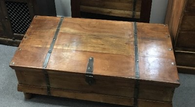 Lot 916 - A metal bound cedarwood chest, 120cm wide, a...