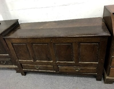 Lot 936 - An oak blanket chest with two drawers under,...